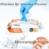 OMELAW L Blue Nitrile Gloves Portable Package with a Re-sealable