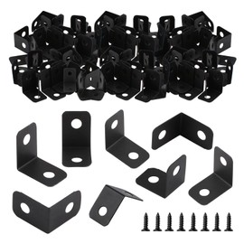 UFURMATE Picture Frame Corner Brackets, Pack of 100 Small L Shaped Brackets, Black Iron Picture Frame, Corner Braces, Multifunctional Right Angle Brackets for Picture Mirrors, Artworks, Frames