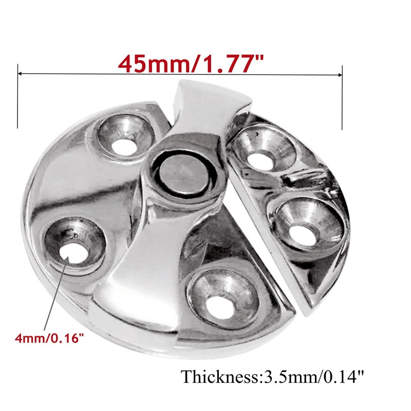 HAIWEN Stainless Steel 316 Boat Door Cabinet Hatch,45mm/1.77”Round Turn Button