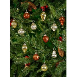 Serene Spaces Living Set of 144 Mini Copper Mercury Glass Ornaments for Holiday Décor, Measures 1.5" Long and 1.5" Diameter