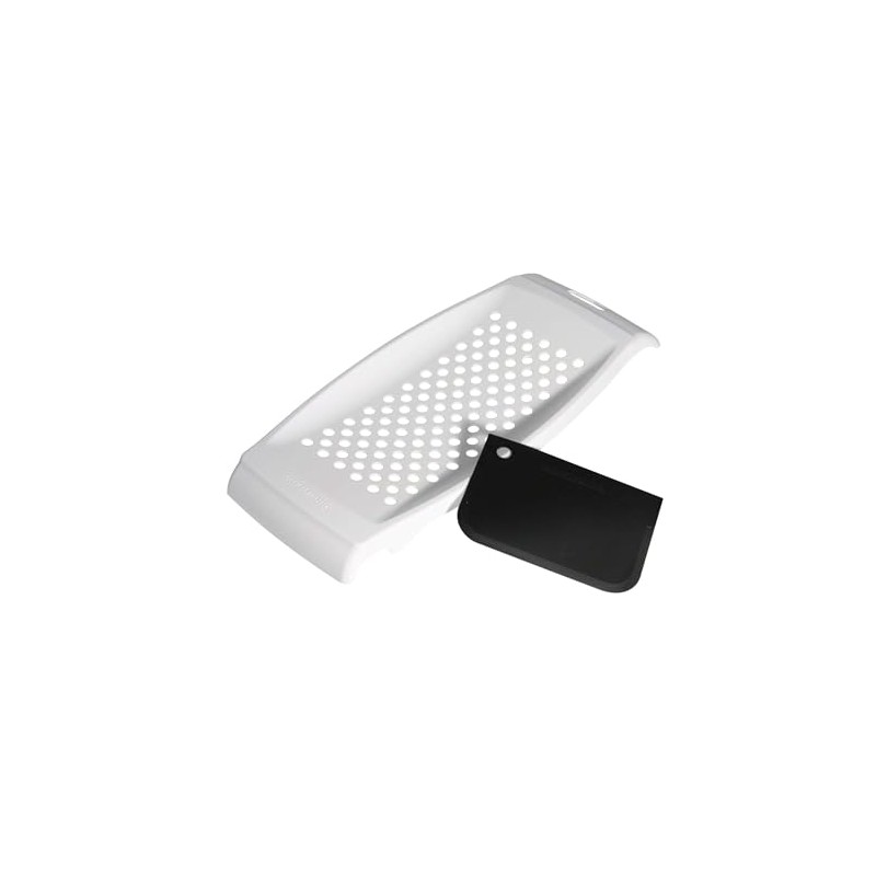 FACKELMANN Spaetzle Grater with Dough Scraper, White, Plastic Spätzle Slicer,