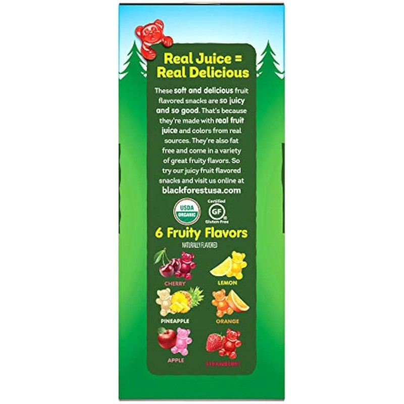 Black Forest Organic Gummy Bears Candy, 0.8 Ounce Pouches, 65