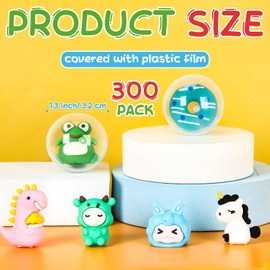 Civaner 300 Pcs Gumball Capsules Toys Clear Vending Machine Capsules with Cute Cartoon Toys Mini Round Capsule Gift for Kindergarten Xmas Easter Basket Stuffers Claw Machine Prizes Classroom Prizes