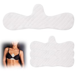 4 Pcs Cotton Bra Liners Under, Reusable Cotton Bra Liners Absorber Pads, Breathable Soft Under Bra Pads, Bra Liners to Absorb Sweat Under Breasts Absorber Pads, Cool Support for Women Sweating (White)