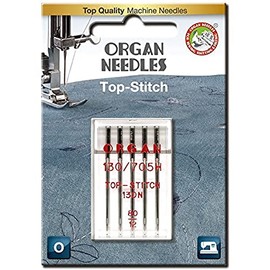 Organ Needles 80/12 Topstitch x 5 Needles