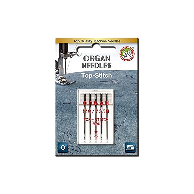 Organ Needles 80/12 Topstitch x 5 Needles