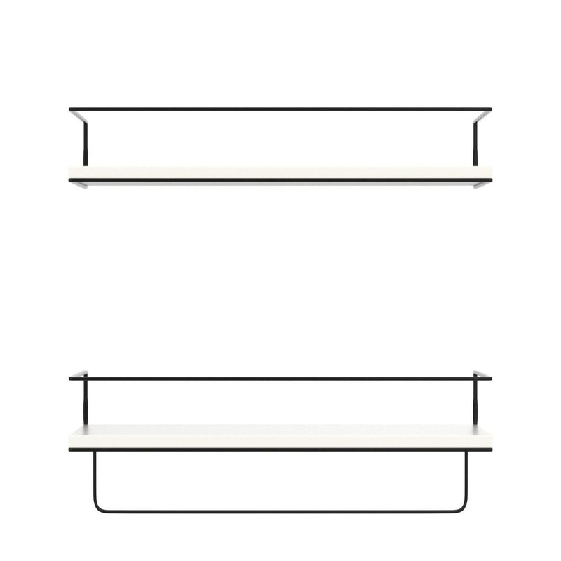Shario White Floating Shelves - Set of 2, Wall Mounted