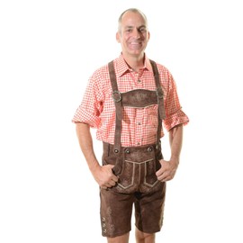 Men's Bavarian Lederhosen Tracht Oktoberfest Lederhosen Brown 32