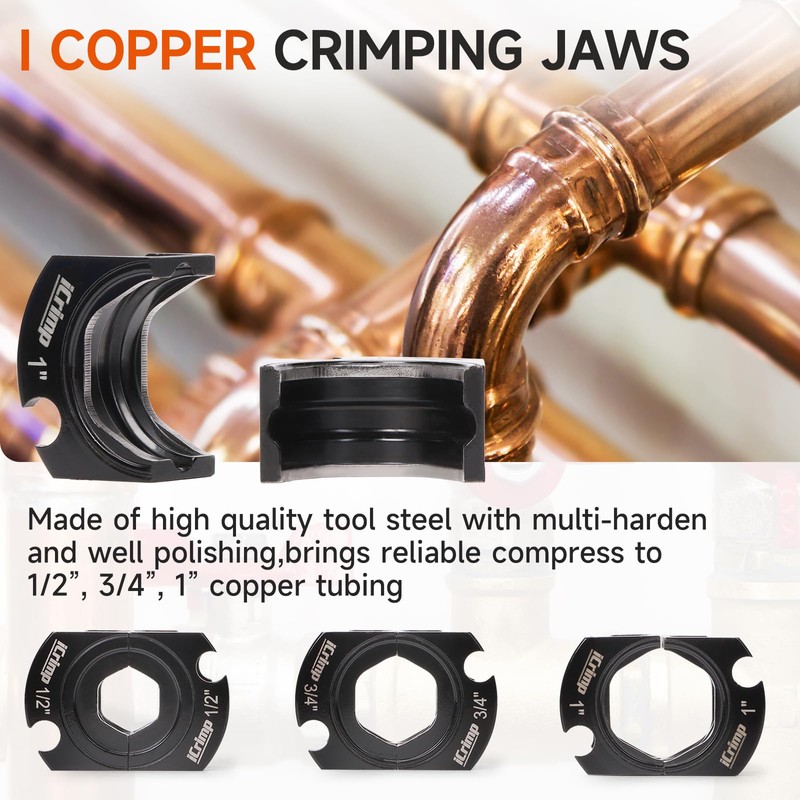 iCrimp Copper Pipe Pressing Tool Kit with Cutter&Deburring Tool for