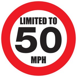 50 mph Speed Restriction Vinyl Sticker Lorry Van Car
