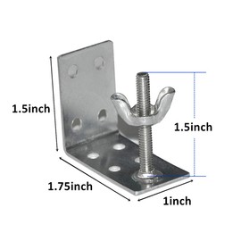 2pcs Mounting L Bracket and wingnut for Woven Wood or Bamboo Shade Universal Design for Inside, Ceiling or Wall Mount Roman Fold Shade