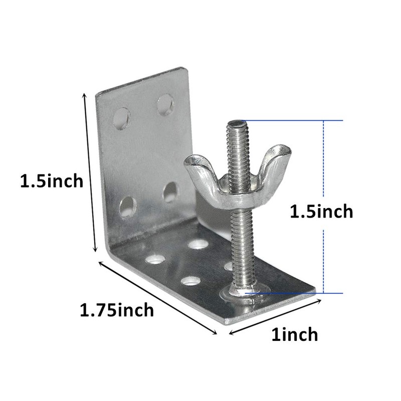 2pcs Mounting L Bracket and wingnut for Woven Wood or