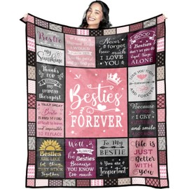VivaJoy Bestie Gifts Blanket for Women - Perfect Bestie Birthday Gifts Throw Blanket 60"X50", Creative Gifts for Bestie, BFF, Sister, Bestie Gifts for Birthday, Christmas