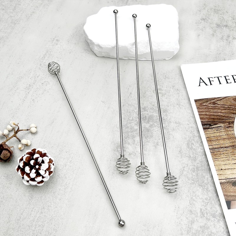 Stainless Steel Coffee Stir Sticks – 4 Pack Reusable Swizzle