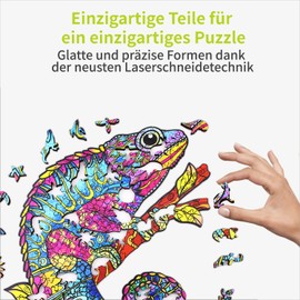 ACROPAQ PUZA3C Chameleon Wooden Wooden Jigsaw Puzzle Adult A3-200 Pieces 420 x 297 mm