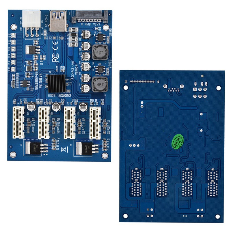 PCI-E 1X to 4X PCIe USB3.0 Converter Extender Adapter Card