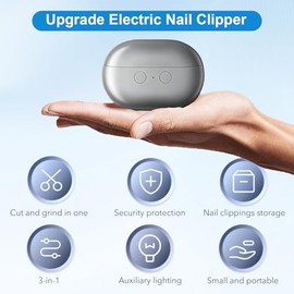 Electric Nail Clipper, Electric Nail Clippers for Seniors, Baby and Adults, 2026 New Upgraded 3-in-1 Automatic Nail Clippers with LED Light and Storag