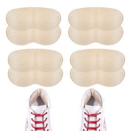 Heel Grips for Kids and Ladies Shoes, Soft Heel Cushion Pads Heel Grips for Shoes Too Big Self-adhensive Shoes Heel Inserts for Prevent Rubbing and Sliding (Beige)