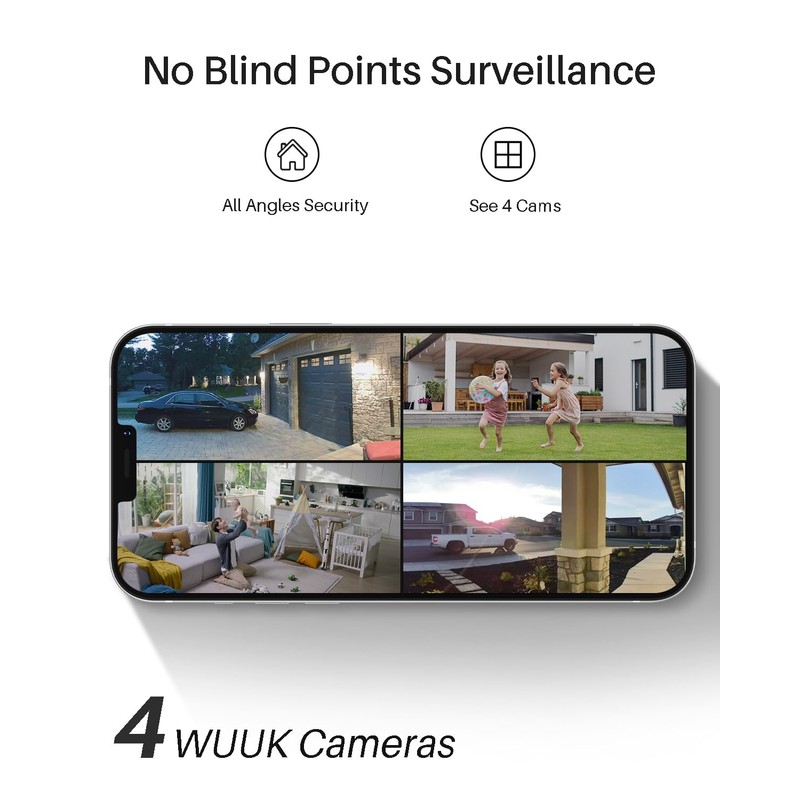 Add-on Wireless Security Camera(Base Station Required), WUUK 2K Home Camera