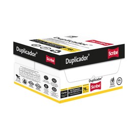 Scribe, Papel Bond, Duplicador, 500 hojas por paquete, caja de 10 paquetes, 99% Blancura 78 gramos, Hoja Blanca,Tamaño Carta, 21.59 x 27.94 cm