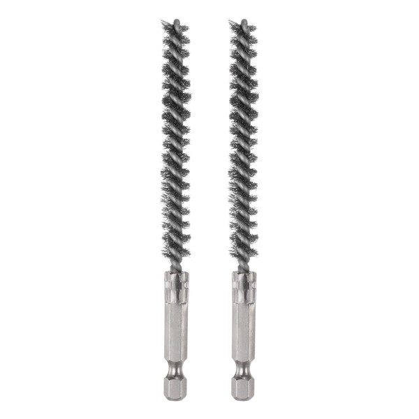 sourcing map 2pcs Stainless Steel Bore Brush 8mm Dia Cleaning