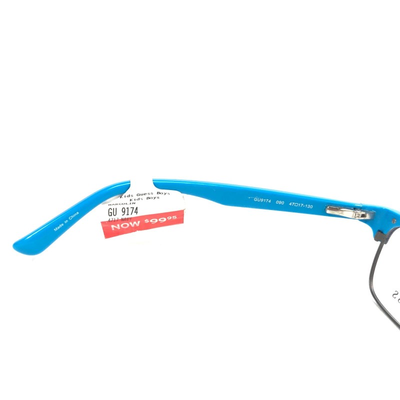 Guess GU9174 090 Kids Eyeglasses Frames Black Blue Square Half