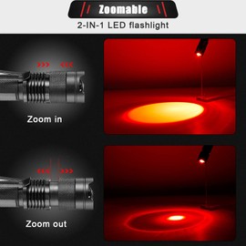Yahenda 20 Pcs Red Flashlights Bulk Single Mode Red LED Flashlight AA Battery Powered Dimmable Mini Torch Light Small Powerful Red Light Flashlight for Night Astronomy Stargazing Hunting, Animal Safe