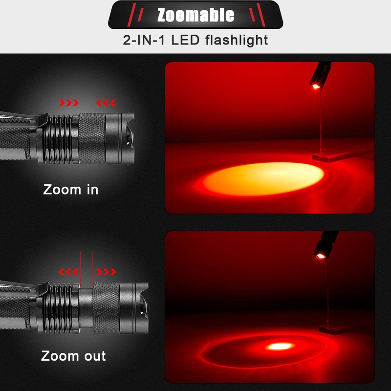 Yahenda 20 Pcs Red Flashlights Bulk Single Mode Red LED