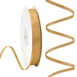 Rilisili - Cinta de satén dorada vieja de 1/8 pulgadas, 100 yardas, cintas de satén de poliéster de doble cara, para envolver regalos, manualidades, bodas, invitaciones, ramo de flores, hacer lazos,