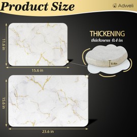 Stone Drying Mat for Kitchen Counter, Multiple Usage Dish Drying Mat, Quick-Drying Heat-Resistant, Marbling Diatomaceous Stone Drying Mat, Super Absorbent Dish Drying Stone (15.6X11.6 in)