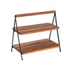 Creative Co-Op Acacia Wood 2-Tier Serving Stand