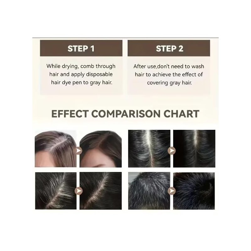 Negro - Bolígrafo de Tinte para Cabello, 4g, Pluma para