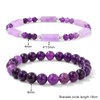 MORIANCE 2Pcs Amethyst Bracelet for Women 4mm 8mm Amethyst Crystal