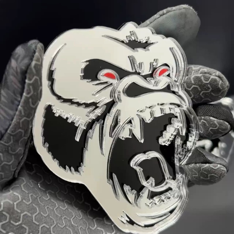 Emblem Badge Gorilla Mirror Emblem Badges Car Truck (2 BADGES)