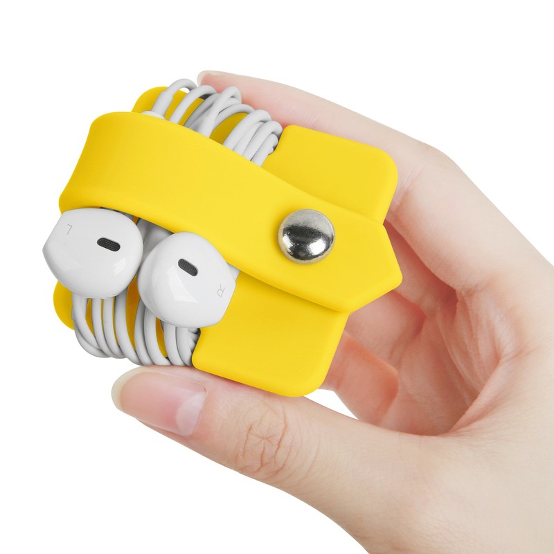ELFRhino Portable Electronic Device Cover Cord Organizer for Earphones, Yellow