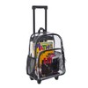 Rolling Clear Backpack, Heavy Duty Cold-Resistant Security Transparent PVC Backpack