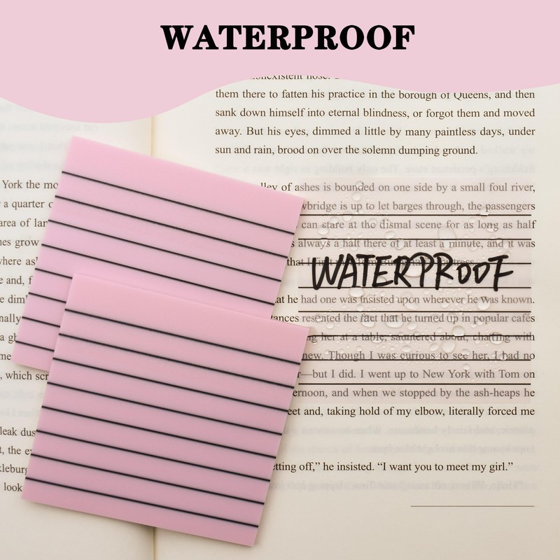 YOUDEFUL 800Pcs Transparent Sticky Notes, Pink Clear Sticky Notes with