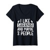 I Like Sarangi and Maybe 3 People Music V-Neck T-Shirt