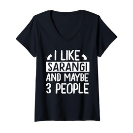I Like Sarangi and Maybe 3 People Music V-Neck T-Shirt