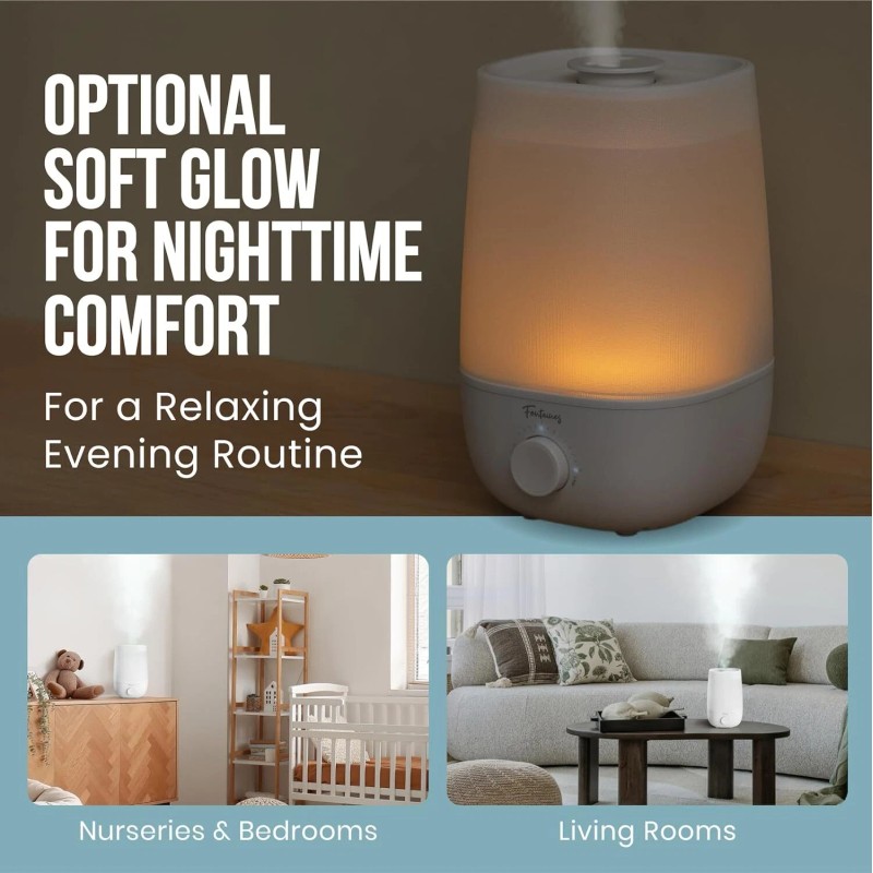 Luxury Top-Fill Cool Mist Humidifier - 360° Ultra-Fine Mist