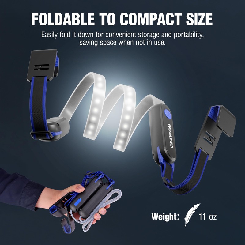 WORKPRO Rechargeable Underhood Work Light, 25inch Long Foldable LED Work