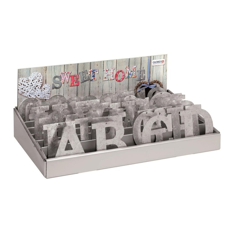 Glorex Letter Galvanised Metal & Silver, 18 x 16 x