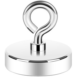 Neosmuk Fishing Magnet,1.75 Inches Holding Power Neodymium Rare Earth Magnet with Lifting Eye-Bolt Ideal for Retrieving Items in Lake,Beach,Lawn and New House