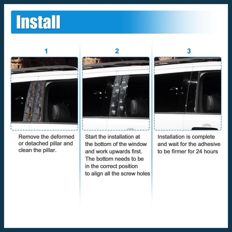 TUCKBOLD 1 Pair Windshield B Pillar Trim Panel NO.BB5Z-7820555-BB/BB5Z-7820554-AB Door