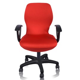 Deisy Dee Computer Office Chair Covers Pure Color Universal Chair Cover Stretch Rotating Chair Slipcovers Cover ONLY Chair Covers C098 (Red)