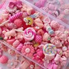 FULUSODO 60pcs Slime Charms Cute Set,Pink Bulk Mixed Resin Charms