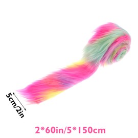 Shaggy Plush Faux Fur Fabric, Precut Stripes, Furry Faux Precut Strips, 2 x 60 Inches, Faux Leather, Plush, White, Fur, Fluffy Fabric, Craft Plush Fabric for Gnome Beard