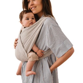 Studio Romeo Duo Baby Carrier with 2 Easy-On Headbands, High-Quality Fabric Made from Certified Organic Cotton (Stripes T2 (L-XL))