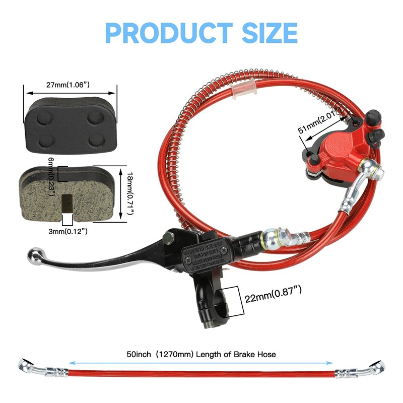 FVRITO Upgraded Mini Bike Hydraulic Disc Brake Kit for Baja
