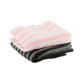 Tabanzhe 2PCS Long Exfoliating Wash Cloth,100cm Japanese Exfoliating Body Shower Scrubber Towel,Back Bath Cleaning Washcloth Skin Care Tool for Men Women(Black,Pink)